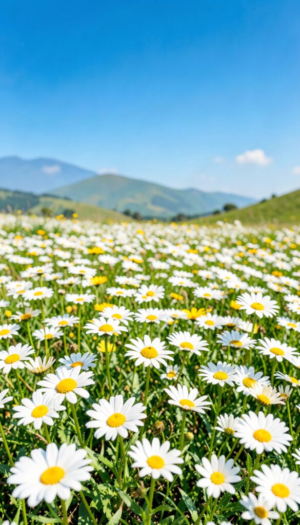 Pradera de Margaritas Silvestres - Flores Primaverales con Paisajes Naturales