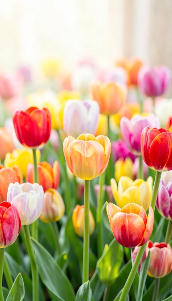 Tulipanes de Colores - flores hermosas cumpleaños