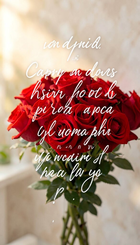 Rosas Rojas con Frase Romántica - Flores con Mensajes de Amor