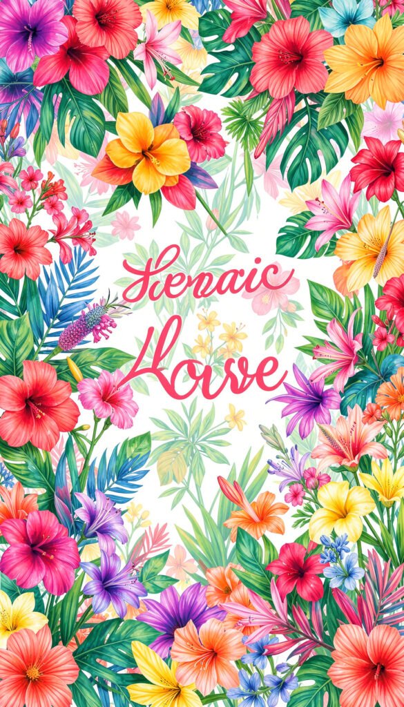 Composición de Flores Tropicales y Mensaje Alegre - Flores con Mensajes de Amor