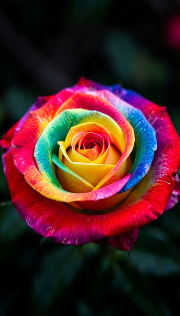 Rosa arcoíris - Imágenes de flores coloridas