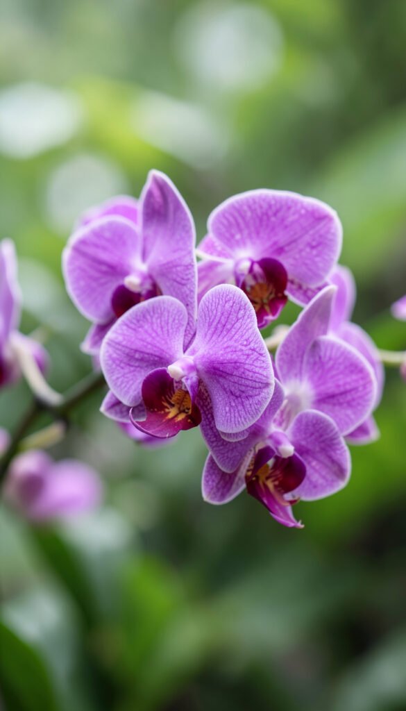 Orquídeas púrpuras y fucsias - Imágenes de flores coloridas