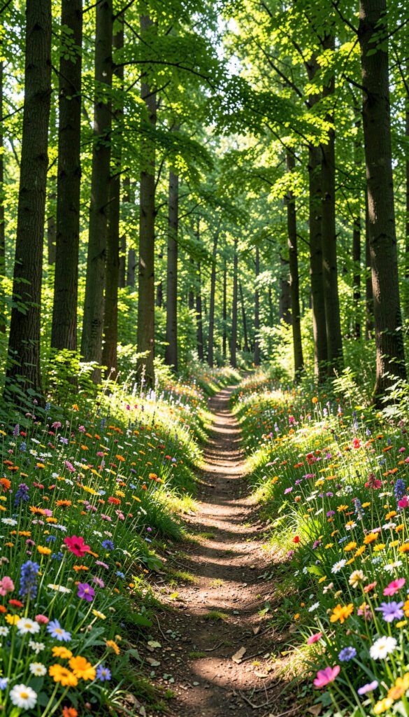 Bosque con Flores Silvestres - Imágenes de Flores Primaverales con