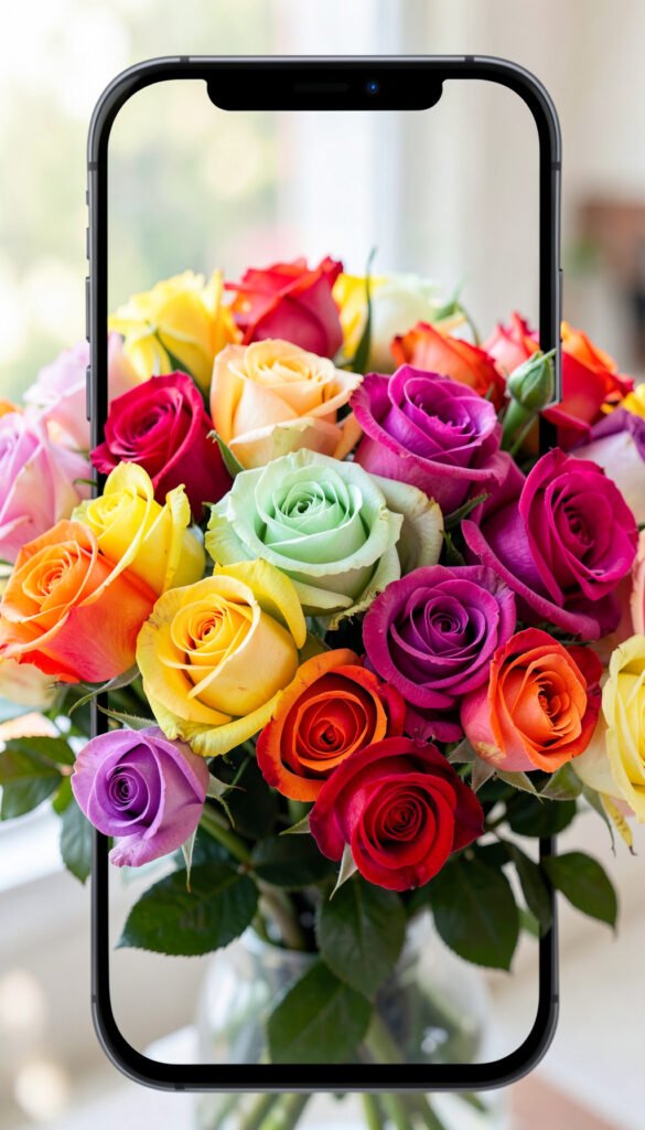 Ramo de Rosas Coloridas - Imágenes de Flores Hermosas para