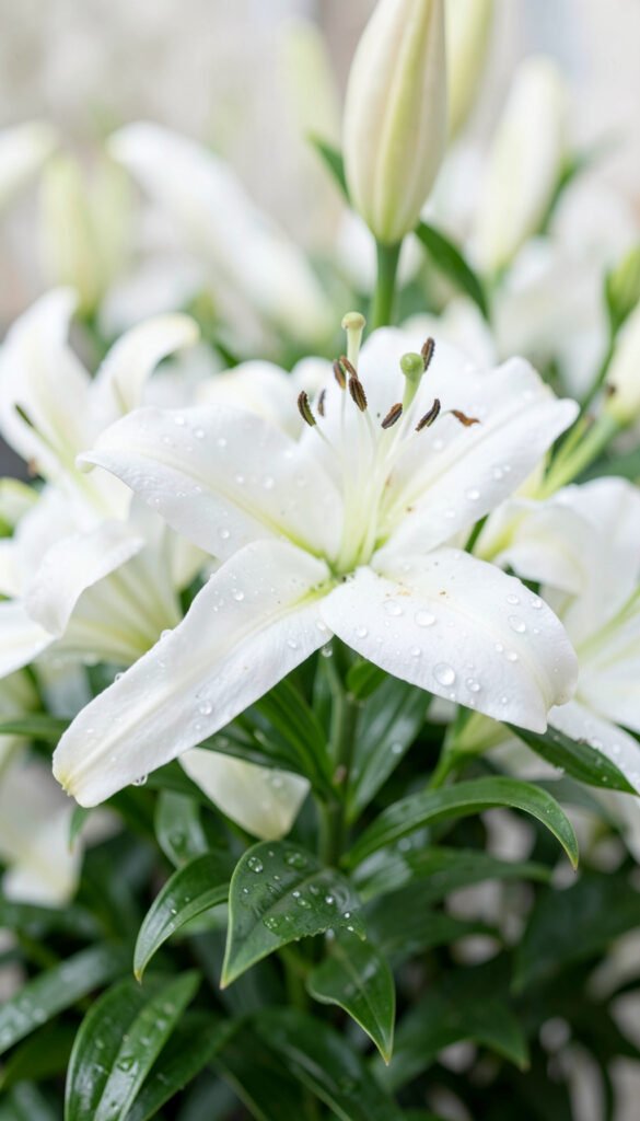 Lirios Blancos Elegantes - Imágenes de Flores Hermosas para