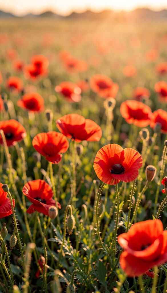 Amapolas Rojas Artísticas - flores hermosas para redes