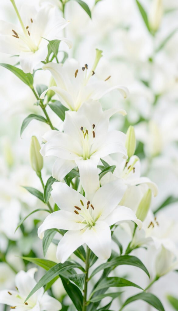Lirios Blancos Elegantes - flores para WhatsApp bonitos