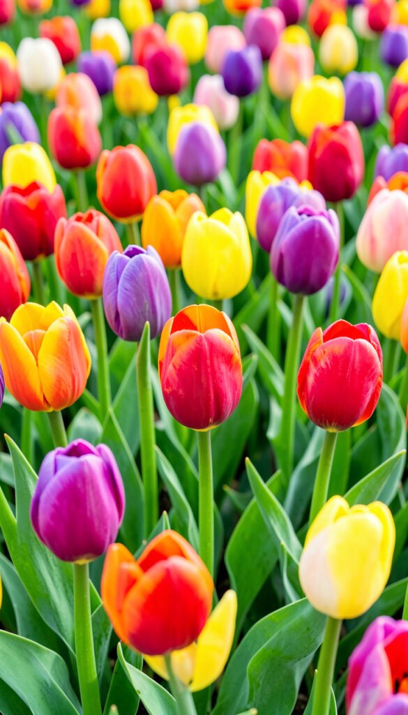 Tulipanes Multicolores - flores hermosas y coloridas