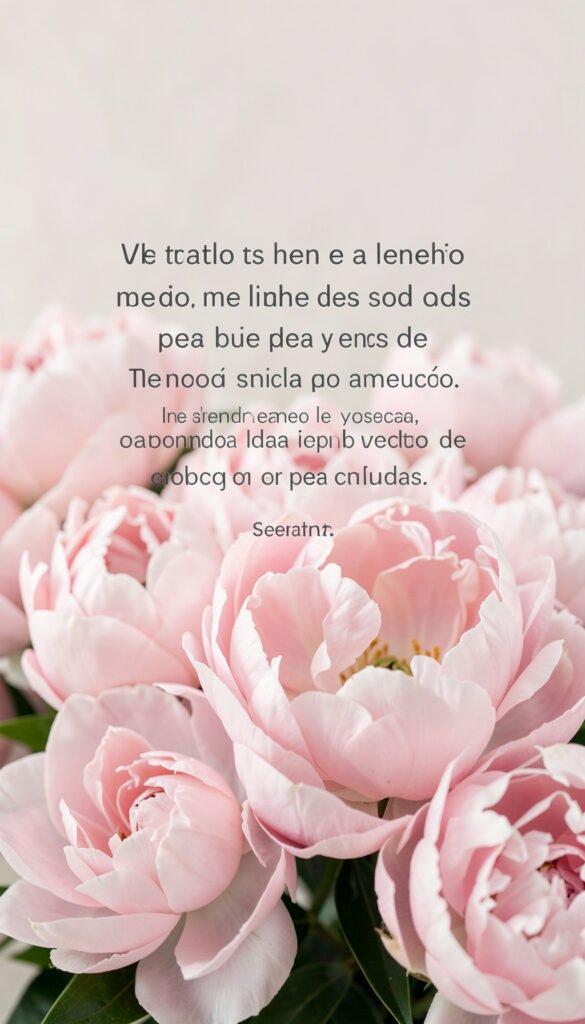 Peonías y Serenidad - Flores para Mujeres con Frases