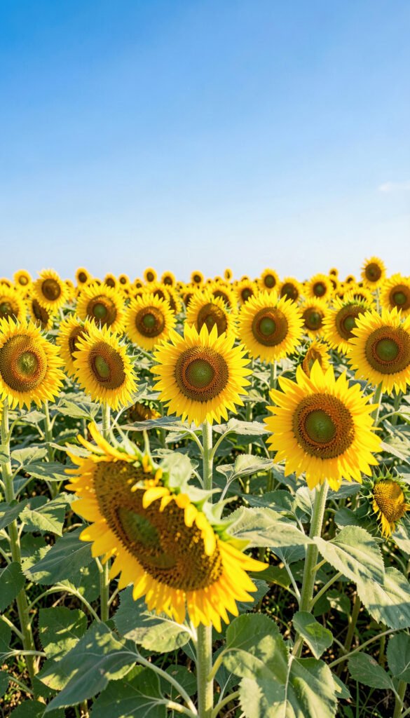 Campo de girasoles dorados - Imágenes de flores naturales 4K
