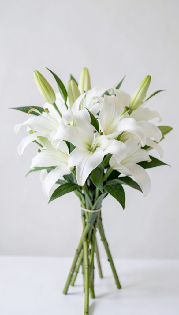Lirios blancos elegantes - Imágenes de flores naturales 4K