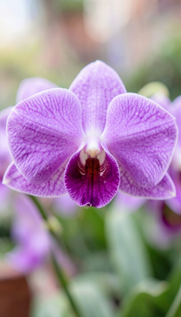 Orquídea exótica violeta - Imágenes de flores naturales 4K