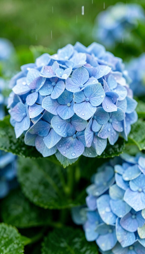 Hortensias azules frescas - Imágenes de flores naturales 4K