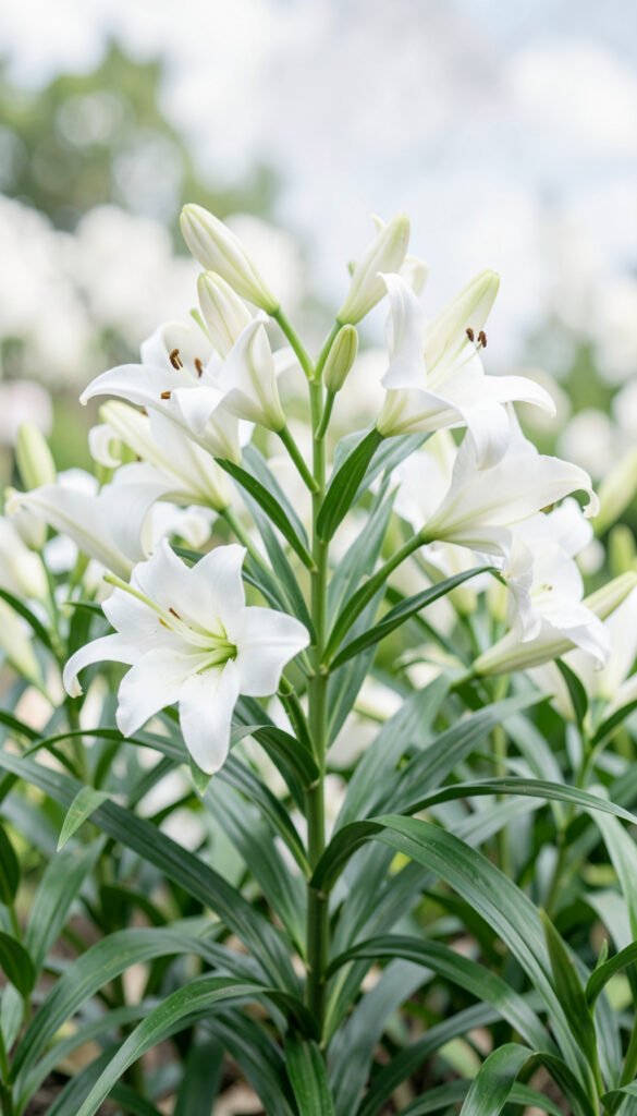 Lirios Blancos Elegantes - Galería de Imágenes de Flores