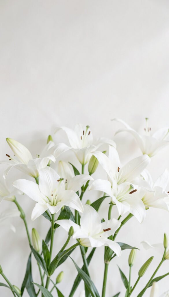 Lirios Blancos Minimalistas - Flores HD para Fondo de