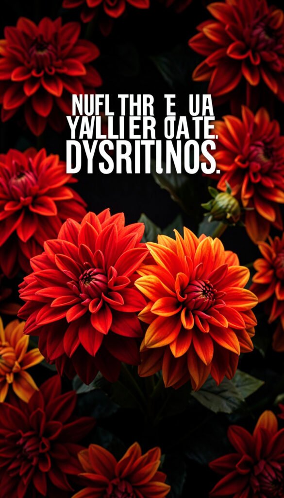 Dalias Vibrantes y Frase Valiente - Imágenes de Flores para Mujeres