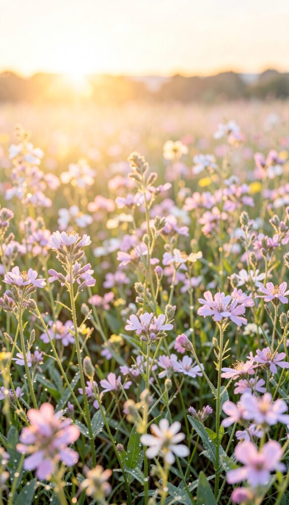 Flores Silvestres en Amanecer - Imágenes de Flores para Enviar