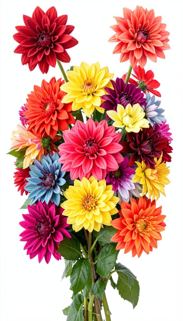 Dalias Multicolores - Imágenes de Flores para Enviar