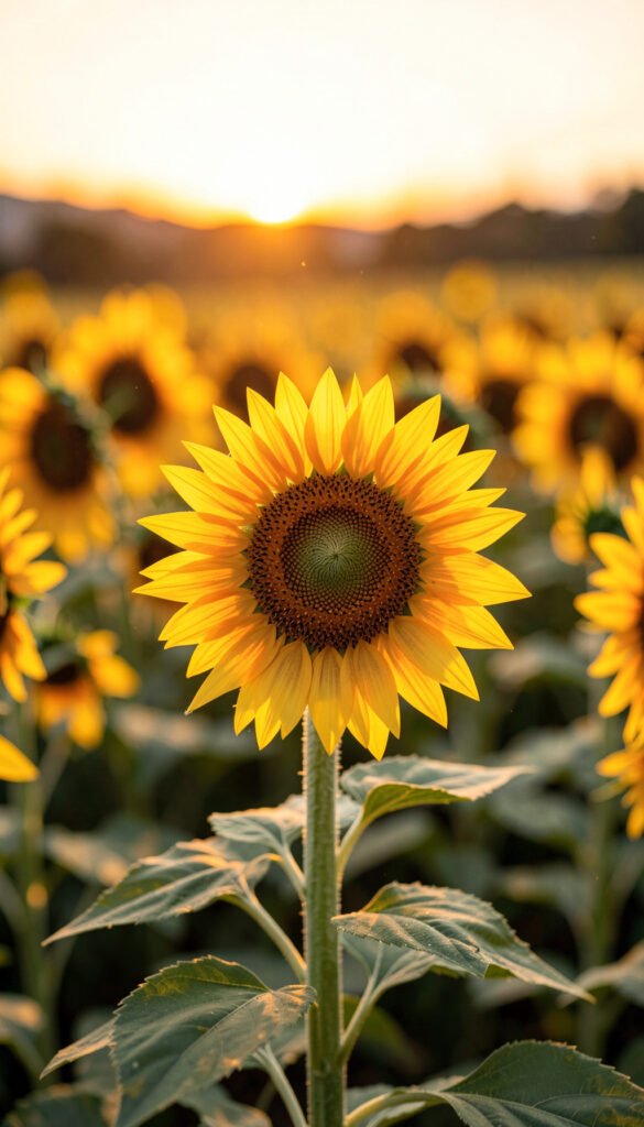 Girasoles al Atardecer - imágenes de flores románticas