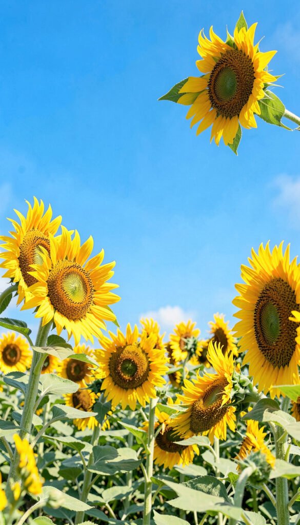 Girasoles con Cielo Azul - imágenes de flores hermosas