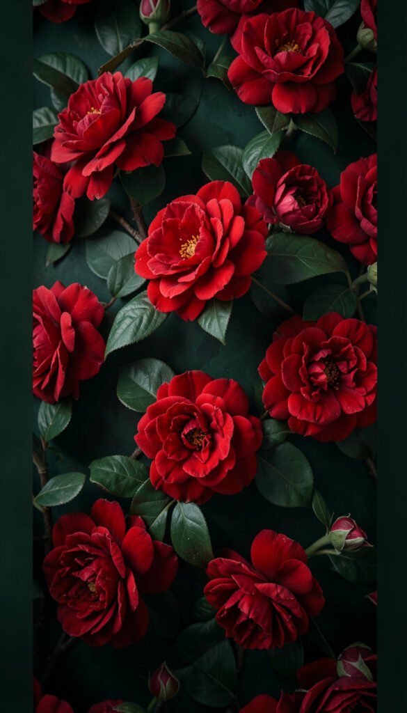 Camelias Rojas Elegantes - imágenes de flores hermosas