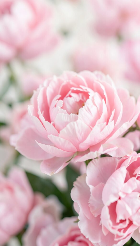 Peonías Rosadas Suaves - Flores Bonitas para Perfil y