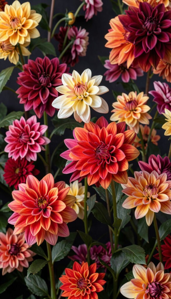Dalias Multicolor - Flores Bonitas para Perfil y