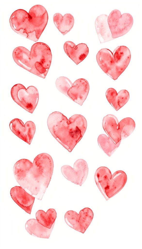 Corazones en Acuarela - imágenes de amor románticas