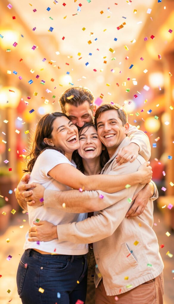 Familia Celebrando - Imágenes de Año Nuevo para