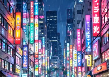 Paisaje urbano nocturno anime - Imágenes anime alta calidad