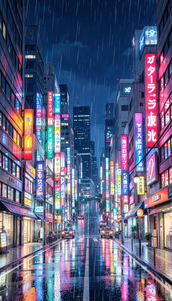 Paisaje urbano nocturno anime - Imágenes anime alta calidad
