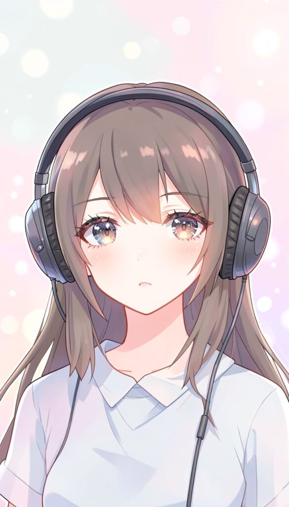 Chica anime con auriculares - Imágenes anime alta calidad
