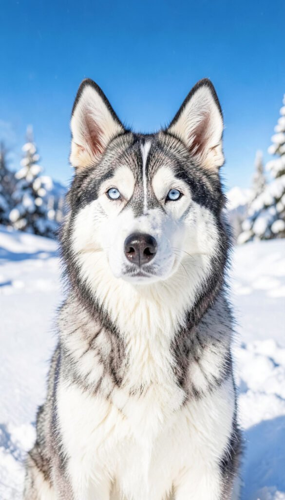 Husky en la nieve - imágenes de perros bonitos