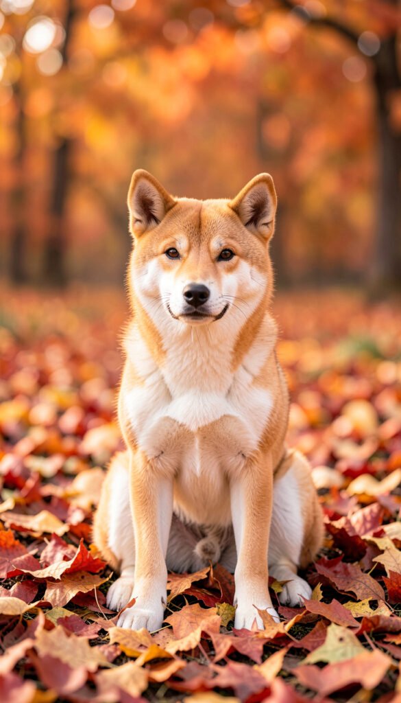 Shiba Inu en otoño - imágenes de perros bonitos