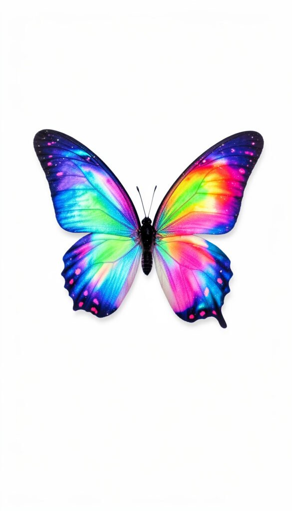 Mariposa Arcoíris Minimalista - mariposas de colores alta calidad