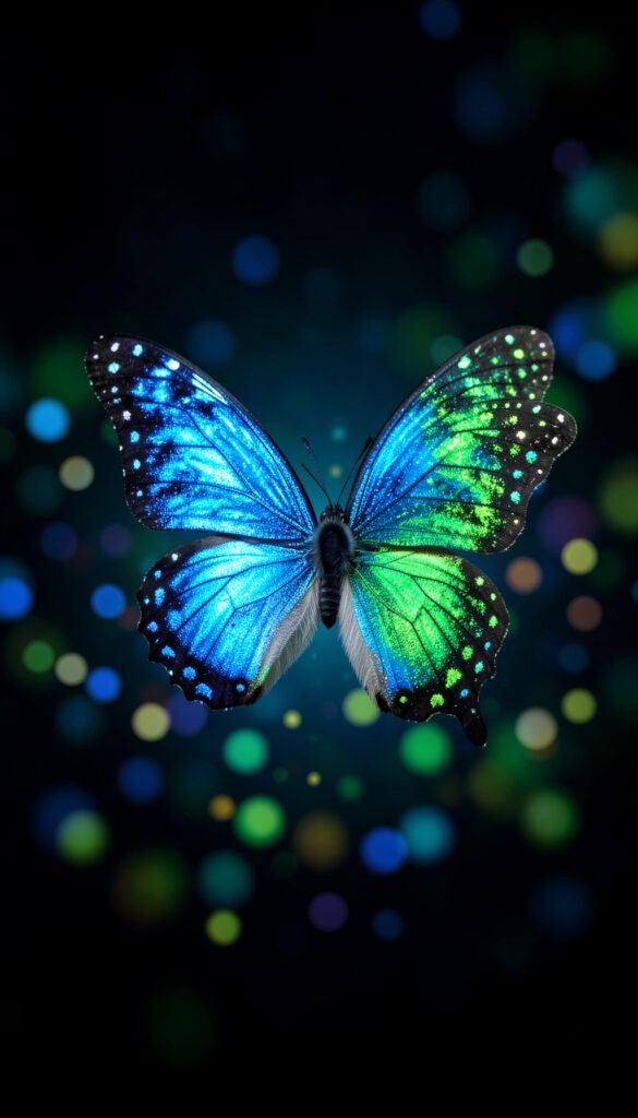 Mariposa Sobre Fondo Nocturno - mariposas de colores alta calidad