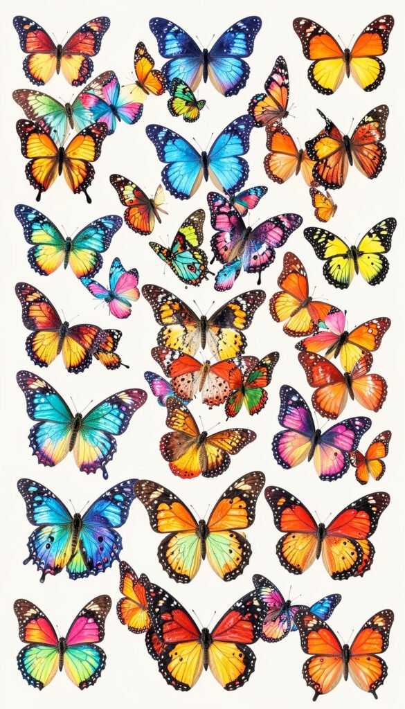 Collage de Mariposas Coloridas - mariposas de colores alta calidad