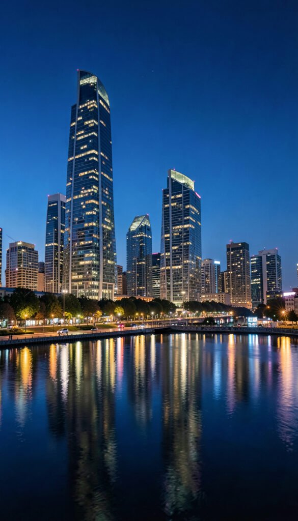 Ciudad Moderna de Noche - Fotos de Paisajes Increíbles para