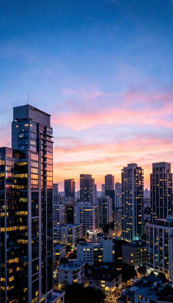 Ciudad al Anochecer - Imágenes atardeceres Ultra HD