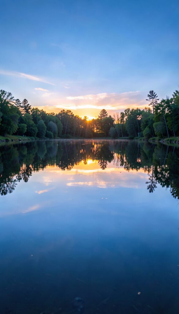Lago Espejado - Imágenes atardeceres Ultra HD