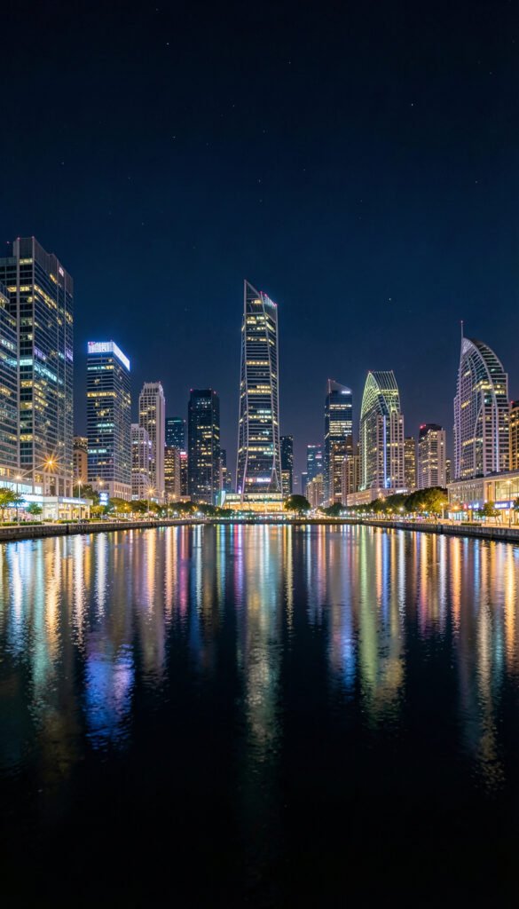 Ciudad moderna nocturna - Imágenes Gratis en HD para