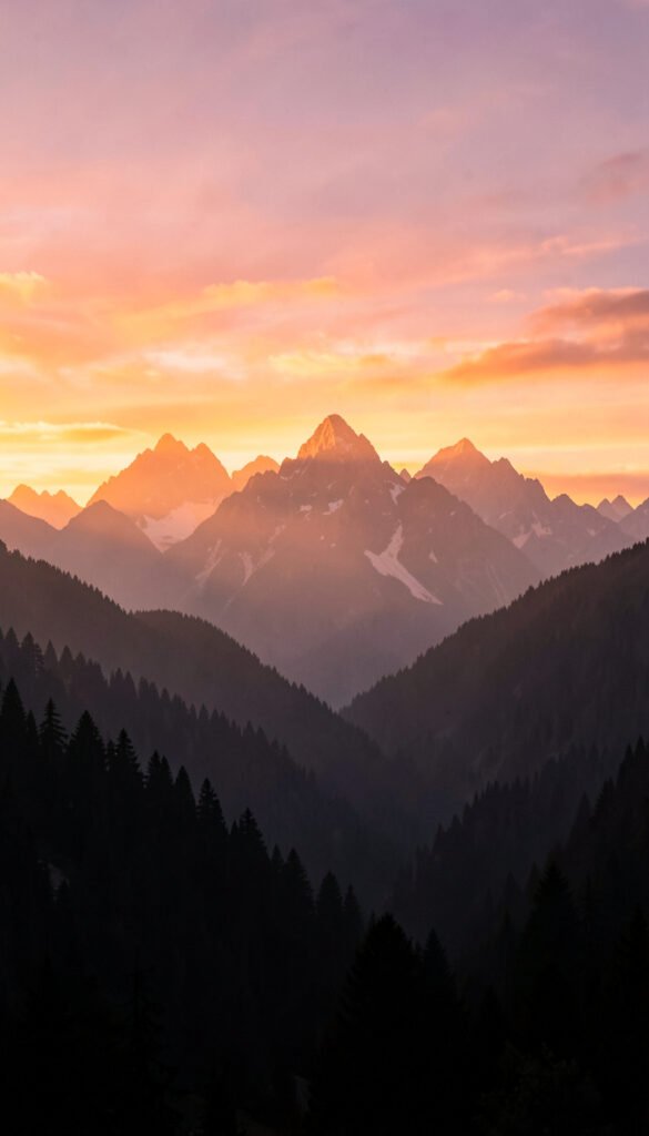 Montañas al Atardecer - imágenes bosques montañas alta resolución