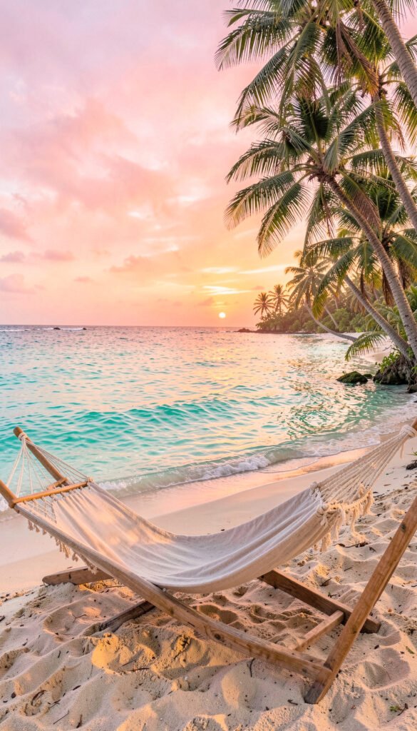 Atardecer Tropical Relajante - Imágenes de Playas Paradisíacas para