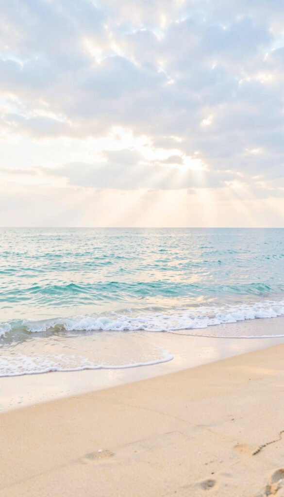 Mar en Calma y Cielo Nublado - Imágenes de Playas Paradisíacas para