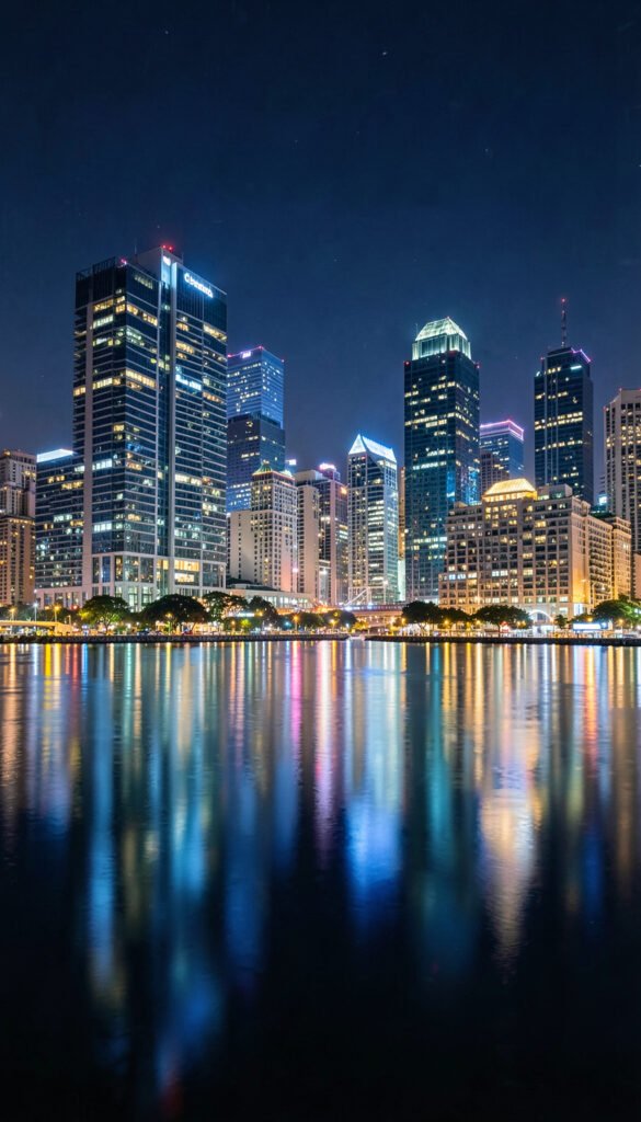 Ciudad Moderna de Noche - imágenes hermosas gratis