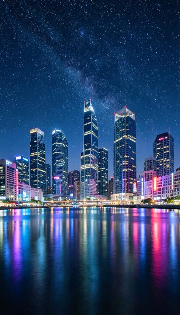 Ciudad Moderna de Noche - Fotos HD para redes sociales
