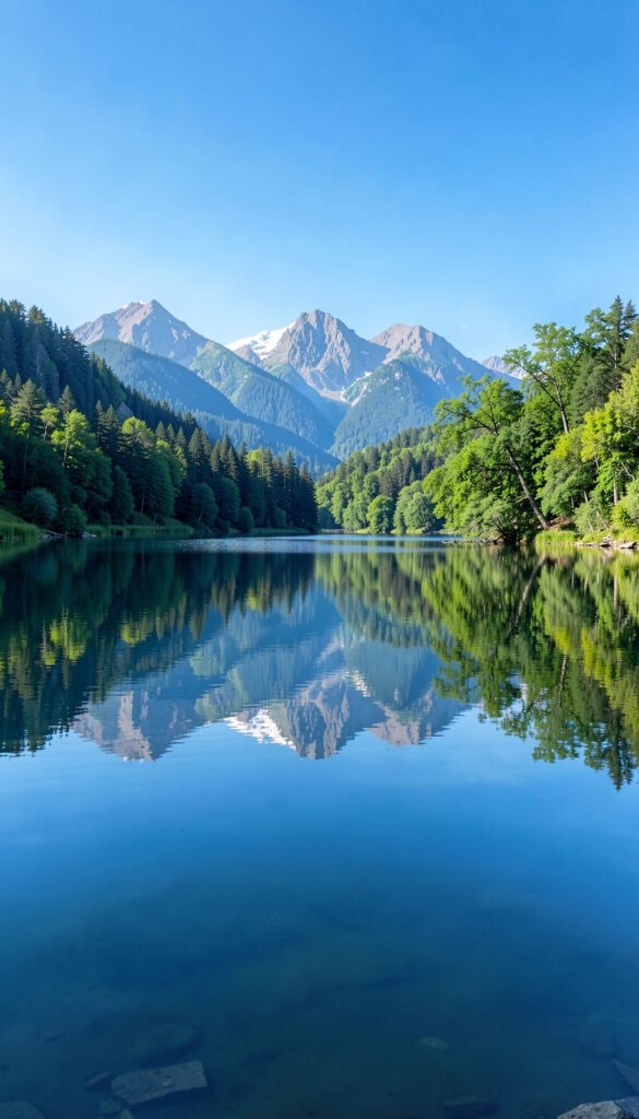 Paisaje de Lago Reflejado - Fotos HD para redes sociales