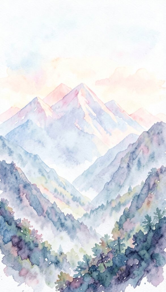 Montañas en Acuarela - imágenes creativas y originales