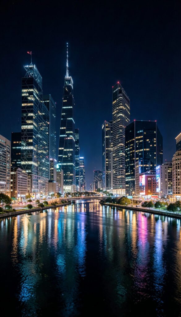 Ciudad Moderna de Noche - imágenes bonitas alta resolución
