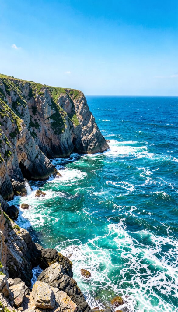 Costa Rocosa y Mar Azul - fotos naturaleza profesional HD